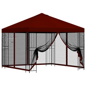 vidaXL Abri de jardin avec parois 3 x 3 m Bordeaux Polyester et Acier