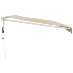 vidaXL Auvent rétractable automatique jaune et blanc 5x3 m