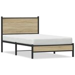 vidaXL Cadre de lit en métal sans matelas chêne sonoma 107x203 cm