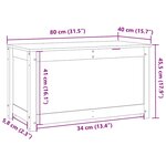 vidaXL Boîte de rangement Blanc 80x40x45 5 cm Bois massif de pin