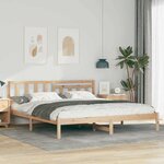 vidaXL Cadre de lit avec tête de lit Marron 180 x 200 cm Pin massif