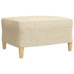 vidaXL Ensemble de canapés 3 Pièces avec repose-pied crème tissu