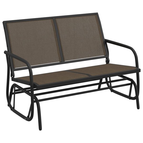 vidaXL Banc oscillant de jardin marron 120 5x76x86 5cm textilène/acier