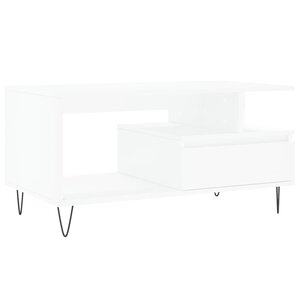 vidaXL Table basse Blanc 90x49x45 cm Bois d'ingénierie