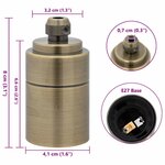 vidaXL Douilles de lampe 2 Pièces bronze E27