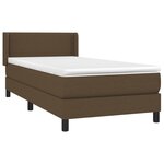 vidaXL Sommier à lattes de lit avec matelas Marron foncé 100x200 cm