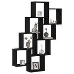 vidaXL Étagère Murale Chêne noir 90 x 15 x 119 5 cm Bois d'ingénierie