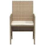 vidaXL Ensemble de bistro 3 Pièces avec coussins beige résine tressée