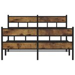 vidaXL Cadre de lit en métal sans matelas chêne fumé 140x200 cm