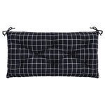 vidaXL Coussin de banc de jardin carreaux noir 110x50x7 cm tissu