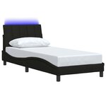 vidaXL Cadre de lit sans matelas Hanko noir 90x190 cm tissu