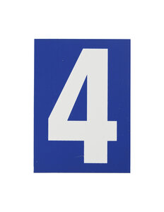 THIRARD - Plaque de signalisation 4  marquage blanc sur fond bleu  panneau PVC adhésif  65x90mm - THIRARD