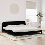 vidaXL Lit avec matelas Dover noir 200x200 cm velours
