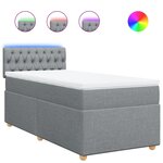 vidaXL Sommier à lattes de lit avec matelas gris clair 80x200 cm tissu