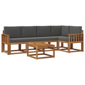 vidaXL Ensemble de canapés d'extérieur 6 pc Naturel et Anthracite