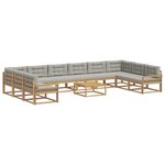 vidaXL Ensemble de canapés d'extérieur 11 pc Blanc et gris clair