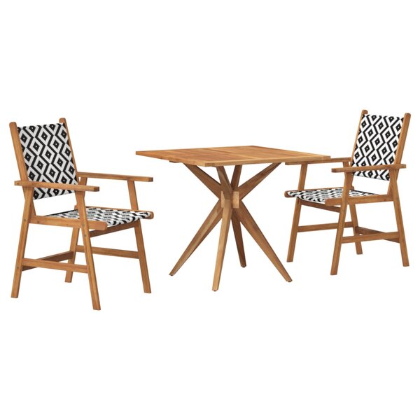 vidaXL Ensemble à manger de jardin 3 Pièces Bois d'acacia solide