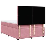 vidaXL Sommier à lattes de lit avec matelas Rose 140x190 cm Velours