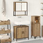vidaXL Ensemble de mobilier de salle de bain avec étagère 2 Pièces Marron