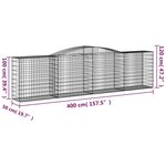 vidaXL Panier de gabions arqué 400x50x100/120 cm Fer galvanisé