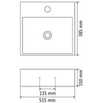 vidaXL Vasque avec trou de robinet en céramique Blanc 51 5x38 5x15 cm