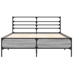 vidaXL Cadre de lit sonoma gris 120x190 cm bois d'ingénierie et métal