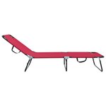vidaXL Chaise longue pliante portable rouge en tissu Oxford 600D