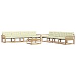vidaXL Ensemble de canapés d'extérieur 9 pc Blanc et crème