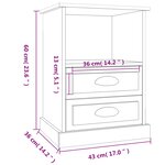 vidaXL Tables de chevet 2 Pièces chêne sonoma 43x36x60 cm