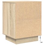 VidaXL Table de chevet avec lumières LED chêne sonoma 38x34x50 cm