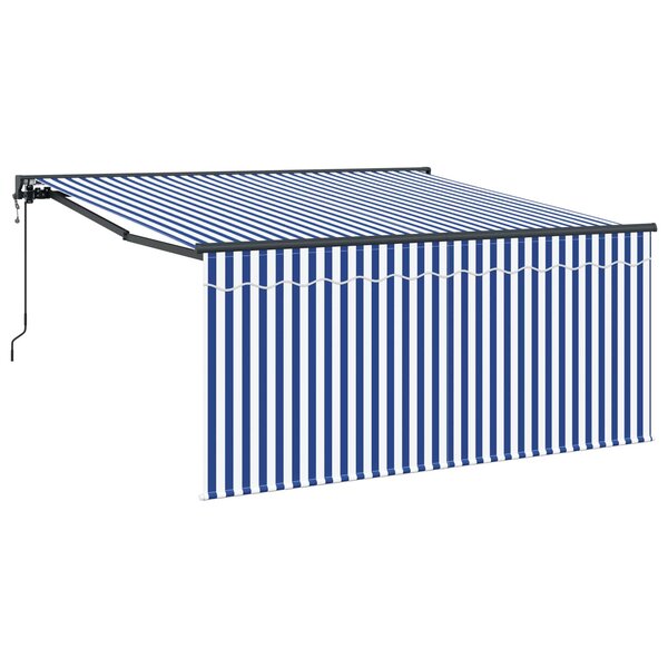vidaXL Auvent Rétractable Bleu et Blanc 300 x 250 cm