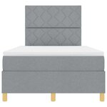 vidaXL Lit à sommier avec matelas et LED Gris clair 120x200 cm Tissu