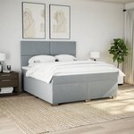 vidaXL Sommier à lattes de lit avec matelas Gris clair 180x200cm Tissu