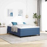 vidaXL Lit Box Spring Bleu 140x200 cm en Tissu Côtelé