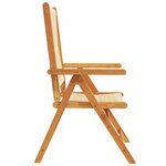 vidaXL Chaises inclinables de jardin lot de 4 beige bois massif acacia