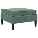 vidaXL Pouf avec Rangement Vert Mer Velours