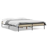 vidaXL Cadre de lit chêne sonoma 140x200 cm bois d'ingénierie et métal