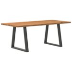 vidaXL Table à manger marron clair bois de chêne massif rectangulaire