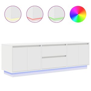 vidaXL Meuble TV avec lumières LED blanc 160 5x41x50 cm