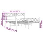vidaXL Cadre de lit métal sans matelas avec pied de lit noir 135x190cm