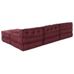 vidaXL Unité de canapé modulaire 4 Pièces Marron Tissu