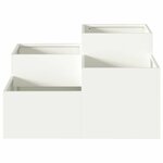 vidaXL Cache-pot de jardin Blanc 80 x 80 x 48 cm Acier