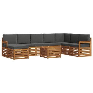 vidaXL Ensemble de canapés d'extérieur 9 pc Naturel et Anthracite