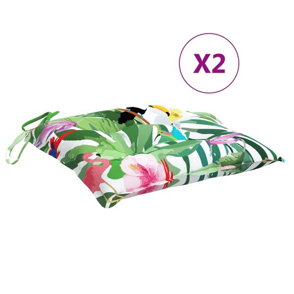 vidaXL Coussins de chaise lot de 2 multicolore 40x40x7 cm tissu