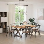 vidaXL Table à manger avec bord vivant 180x100x74 cm bois massif chêne
