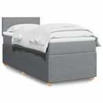 vidaXL Sommier à lattes de lit avec matelas gris clair 80x200 cm tissu