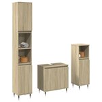 vidaXL Ensemble de meubles de salle de bain 3 Pièces chêne sonoma