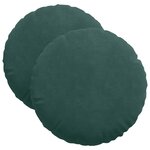 vidaXL Coussins de siège 2 Pièces Vert foncé Ø 40 x 13 cm Velours
