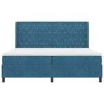 Lit Box Spring vidaXL avec Matelas et LED Bleu Foncé 200x200 cm Velours