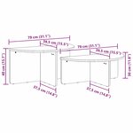 vidaXL Table basse 2 Pièces Marron cire 79 x 39 5 x 40 cm